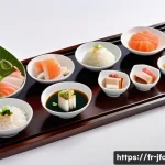 Home 22 일본 전통 식재료 - A beautifully arranged Japanese dining table featuring an assortment of traditional dishes highlight...