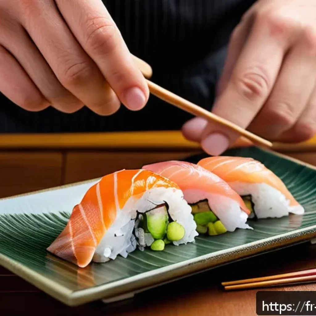 스시와 초밥의 원리 - A close-up, high-resolution image of a traditional Japanese sushi chef&rsquo;s hands delicately shaping a ...
