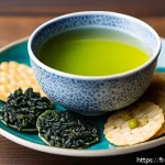 Home 18 일본 스낵 공산품 추천 - A vibrant and detailed close-up of an assorted Japanese snack platter featuring crispy rice crackers...